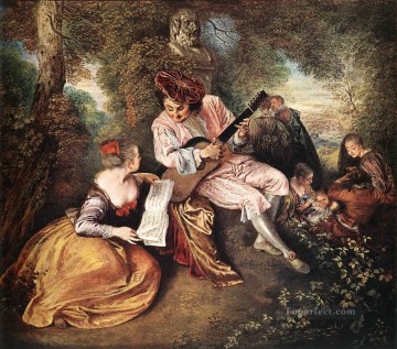 La gamme damour La canción de amor Jean Antoine Watteau clásico rococó Pinturas al óleo
